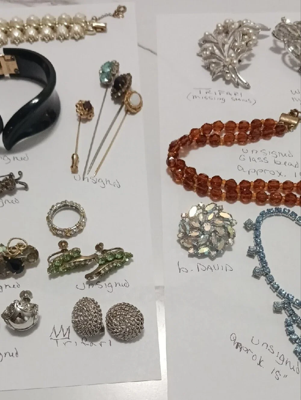Vintage To Now Jewelry. Jade 14k Post Earrings, Sterling Silver, Trifari & More